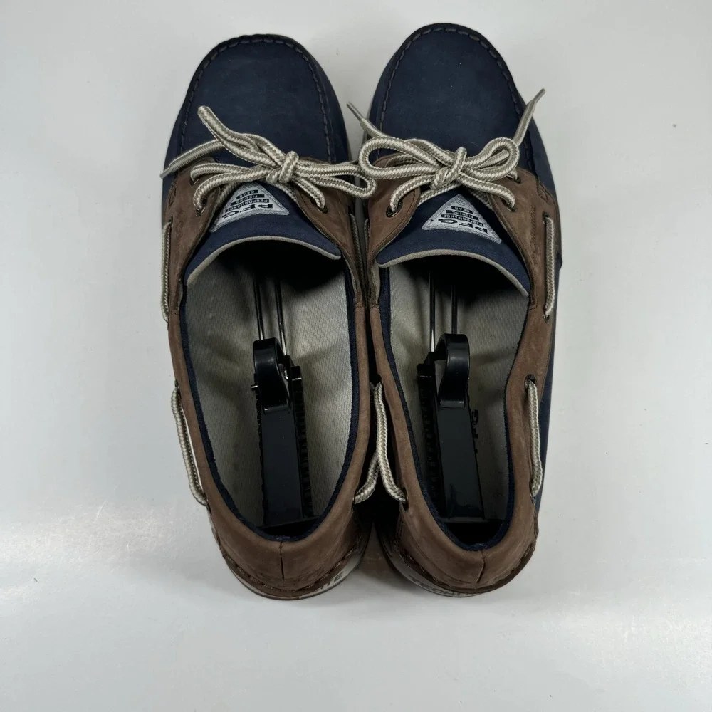 Columbia PFG Bonehead Vent Men's US 14 Navy Blue Leather Boat Shoes BM4438-464